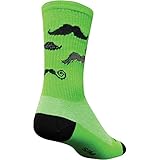 SockGuy Crew 6in Head Strong Mustache Cycling/Running Socks