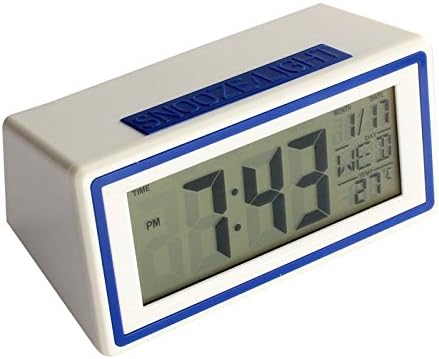 Smart Clock LED Snooze Blue Green Alarm Calendar Temperature