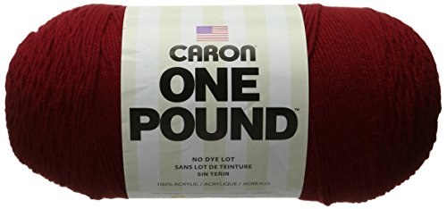 Caron One Pound Solids Yarn - (4) Medium Gauge 100% Acrylic - 16 oz - Claret- For Crochet, Knitting & Crafting