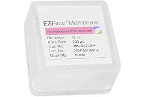 Foxx Life Sciences 365-2212-OEM EZFlow Membrane Disc Filter, Hydrophobic PTFE, 25 mm Diameter, .2 µm Pore Size (Pack of 50)