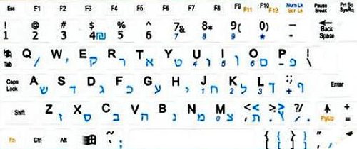 Netbook Hebrew-English keyboard stickers White background for mini laptops