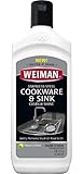 Weiman Stainless Steel Sink and Cookware Cleaner and Polish - (Packaging May Vary) Non-abrasive Formula Gently Restores Luster and Shine to Appliances - Removes Tough Stains and Protects - 8 Ounce
