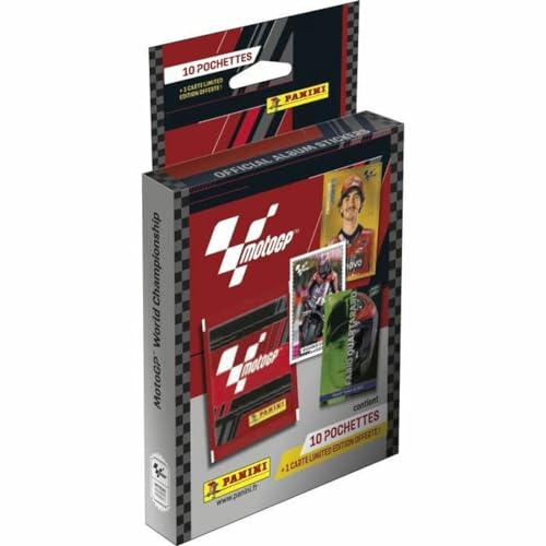 Panini- Moto GP 2023 - Pegatinas blíster 10 fundas + 1 tarjeta edición limitada 004616KBF10