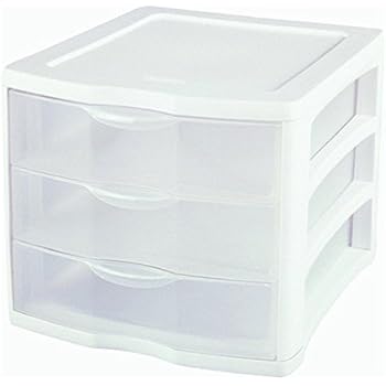 Amazon Com Sterilite 20639004 3 Drawer Desktop Unit Black Frame