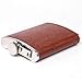 GDLF Men Hip Flask, Stainless Steel Flask, Brown Leather Pocket Drinking Flask for Storing Whiskey Alcohol Liquor, 8 oz