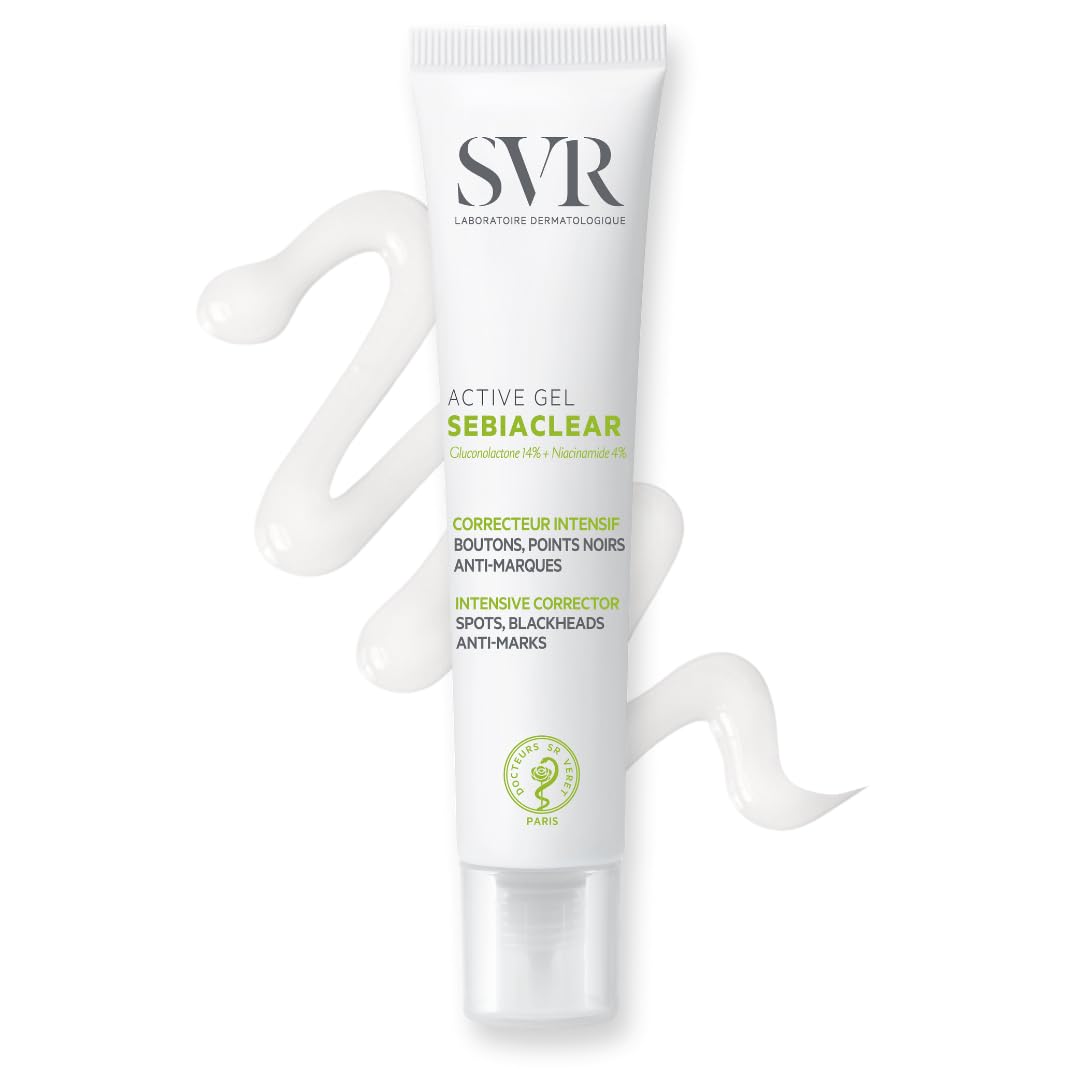 SVR SEBIACLEAR Active - Anti-Blemish Face Gel-Cream for Acne-Prone, Oily, Combination Skin, Intensive Corrector for Whiteheads, Blackheads and Redness, 40ml