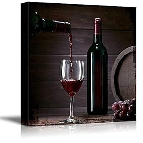 Square Canvas Wall Art - Filling Wine in The Glass - Giclee Print Gallery Wrap Modern Home Art Ready to Hang - 12x12 inches