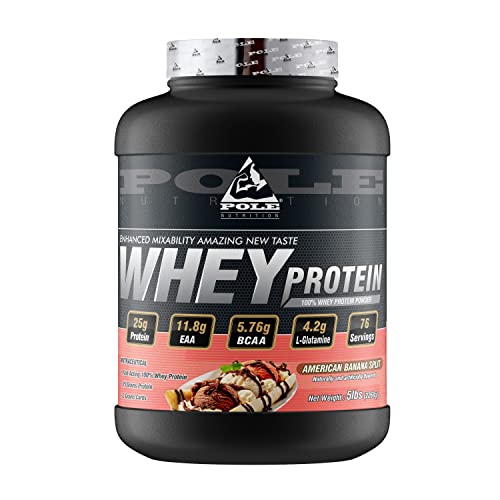 Pole Nutrition Whey Protein Powder, 76 Servings, 2268g (Banana)