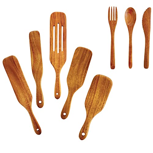Spurtles kitchen tools as seen on tv 8PCS, Wooden spoons for cooking
