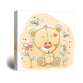 Canvas Wall Art for Living Room, Baby Bedroom Cute Cartoon Canvas Prints for Home Decoration Ready to Hang - 12x12 inches