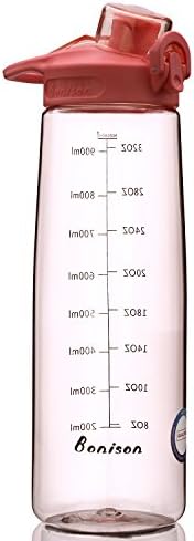 Sports Bottle Water With Flip Top 36 oz Lid Leak Proof Bpa Free Drinking Water Bottle For Travel Yoga Running Outdoor Cycling And Camping-Pink