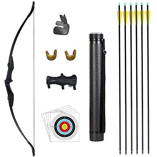 TOPARCHERY 57" Takedown Youth Recurve Bow and Arrow Set Archery Bow Kit