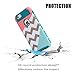 iphone 6 case,BAISRKE[2in1] Heavy Duty Hybrid Hard Case for Apple Iphone 6, 6s, 6g, 6th Generation,Powder Blue Mint Teal and Coral Pink Split Chevron Design Cover (Teal Silicone Shell)