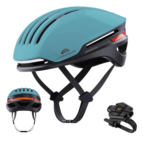 YOOJ® Smart Bike Helmet for Adults, Cycling Helmet for Men and Women with Bluetooth, Built-in Speakers, Auto Brake Blinker, Front and Rear LED Turn Signals Remote Control, USB Rechargeable