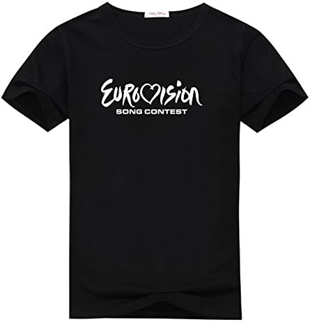 Mens Eurovision Pre-cotton T Shirt By Bokeasy L Black