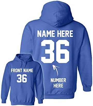 Custom Hoodies - Add Your Name & Number - 2 Side Personalized Sweaters