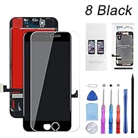 Meetdream Screen Replacement Compatible for iPhone 8 Black 4.7 Inch LCD 3D Touch Screen Digitizer Frame Assembly with Free Repair Tool Kits + Free Screen Protector