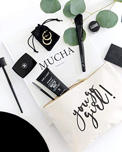 The Cotton & Canvas Co. You Go Girl Cosmetic Bag and Travel Make Up Pouch - Thumbnail 3