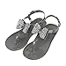 iFANS Women Shiny Rhinestone Bow Dress Flat Gladiator Sandals Thongs Sandals