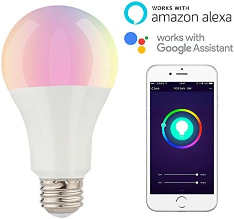 Smart LED Light Bulb E26 A21 10W 100W Equivalent Multicolor Wifi Remote Control Dimmable for IOS Android Work with Alexa