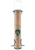 Gray Bunny GB-6847M Classic Metal Tube Feeder, Premium Metal Outdoor Birdfeeder with Steel Perches and Steel Hanger, Solid Hard Tube, Chew-Proof and Lasts A Lifetime, Weatherproof and Water Resistant