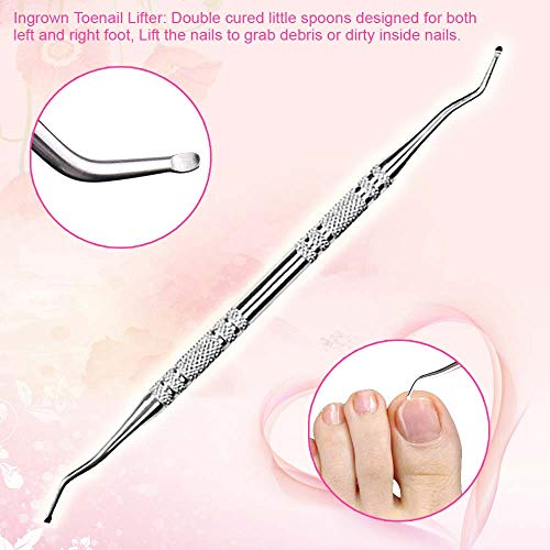3PCS Ingrown Toenail File and Lifter Set Manicure File Stainless Steel Double Sided Ingrown Toenail Tool with Storage Box - Thumbnail 2