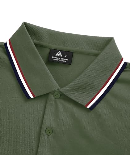 zitysport Polo Shirt Men's Short Sleeve Shirt Breathable Golf Polo Shirt Men Summer Shirts Sport Basic Slim Fit T-Shirt with Chest Pocket Polo Shirt