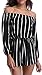 MISS MOLY Rompers and Jumpsuits for Women Long Sleeves Off The Shoulder Jumpsuit Summer Casual Playsuit w Belt Black