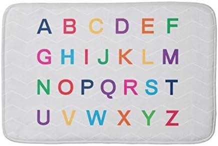 Yesstd ABCs Alphabet Learning Colorful ABC Letters Absorbent Super Cozy Bathroom Rug Doormat Welcome Mat Indoor/Outdoor Bath Floor Rug Decor Art Print with Non Slip Backing 24" L x 16" W Inches.