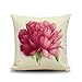 Crazy Cart 1818 Flower Pattern Cotton Linen Throw Pillow Cover NOT Include Insert