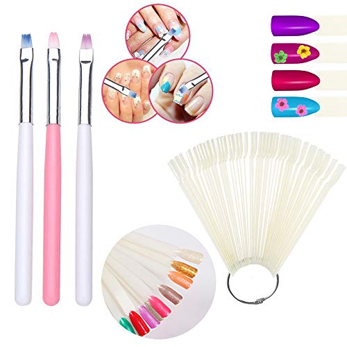 Sealive 3D Nail Art Accessories Kits 12 Colors Natural Real Dried Flowers Nail Art 3 Set, with 50 Pcs Fan-shaped PVC False Nail Art Tips Practice Display, Nail Brush and Nail Stickers Decal Tweezer - Thumbnail 4