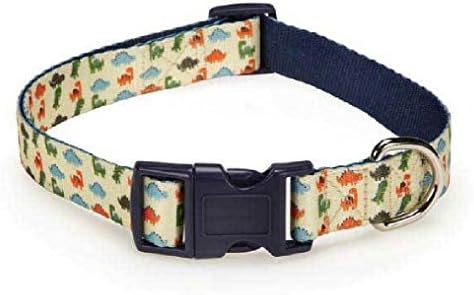 Dino Dog Collar 18"-26" Quick Release Plastic Buckle Nickel Plated D Ring
