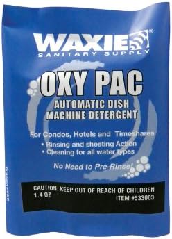WAXIE Oxy Pac Powdered Automatic Dishwash Machine Detergent, 1.4 oz Packet (Case of 100)