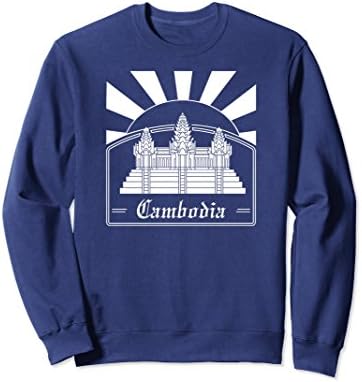 Unisex Angkor Wat Cambodia Khmer Aesthetic Sweater Large Navy