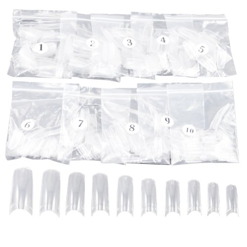 TRIXES 500 False Acrylic French Nail Tips for Varnish Art or Gel Extension Clear