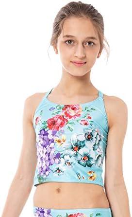 ShinyLuck Girls' Pretty Print 2-Piece Swimsuit Bikini Tankini Set (3-12 Years)