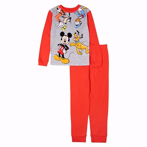 Disney Boys' 2-piece Snug-fit Cotton Holiday Matching Pajama Set, Soft & Cute for Kids