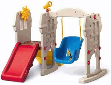 little tikes castle slide and swing