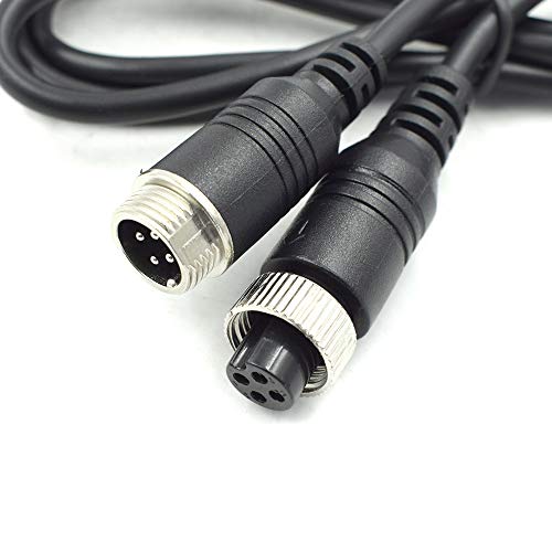 Hxchen 1M/3FT Car 4-Pin Aviation Video Extension Cable for CCTV Rearview Camera Truck Trailer Camper Bus Motorhome Vehicle Backup Monitor Waterproof Shockproof System - (1 pc)