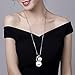 Cute Snowman Pendant Long Necklace for Women Pearl Jewelry Santa Claus