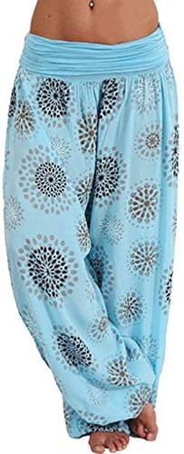 Rosennie Womens Yoga Pants,Plus Size Ladies Harem Pants Bohemian Pants Hippy Boho Style Elastic Print Trousers