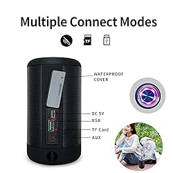 MAWODE X7 Portable Speaker, LED IPX5 Waterproof