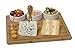 Bamboo Cheese Board And meat Serving Platter - With 3 Removable Ceramic Bowls Server Set. For Salads And Appetizers. Perfect Gift Idea Life Time Warranty, By House Ur Home