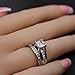 925 Solid Sterling Silver Cubic Zirconia Bridal Princess Cut Wedding Band Engagement Ring Set for Women