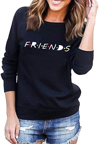 mioim Womens Friends Print Hoody Sweatshirt Ladies Slouch Pullover Sweater Jumper Tops