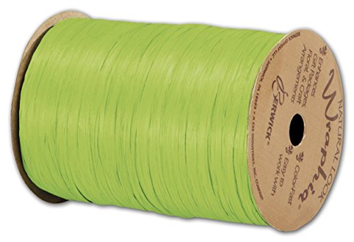 Solid Raffia - Matte Wraphia Chartreuse Ribbon, 1/4