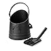 Mind Reader MASH-BLK Large Fire Place Ash Bucket, Pellet Bucket with Shovel, Black
