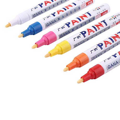 Indelible Marker Pen Set, Practical Indelible Marker Pen Oil Fill Paint Pen Graffiti Multifunctional Tire Pen with 12 Colors Marks On All Surfaces