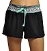 Womens Boardshorts with Adjustable Drawstring, Print Blue, Medium