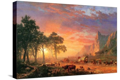 ART.COM Stretched Canvas Print The Oregon Trail by Albert Bierstadt, 24" x 16"